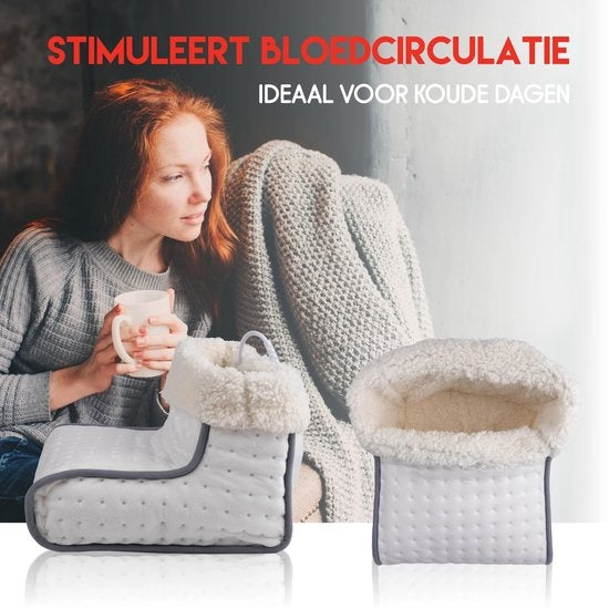 Chauffe-pieds électrique - alpina - Housse intérieure lavable - Protection contre la surchauffe - 3 niveaux - Blanc