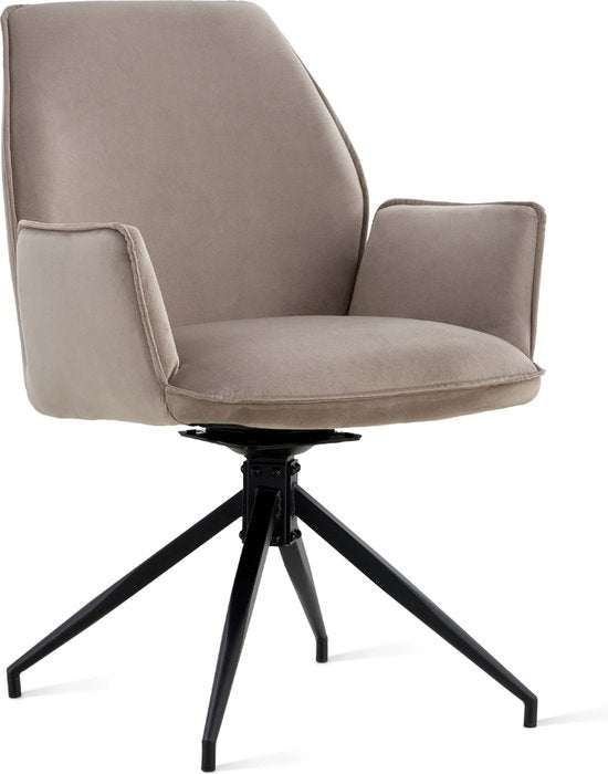 Multifurn Chaise de salle à manger - Lot de 2 - Rotation 180° - 57 x 63 x 90 cm - Taupe