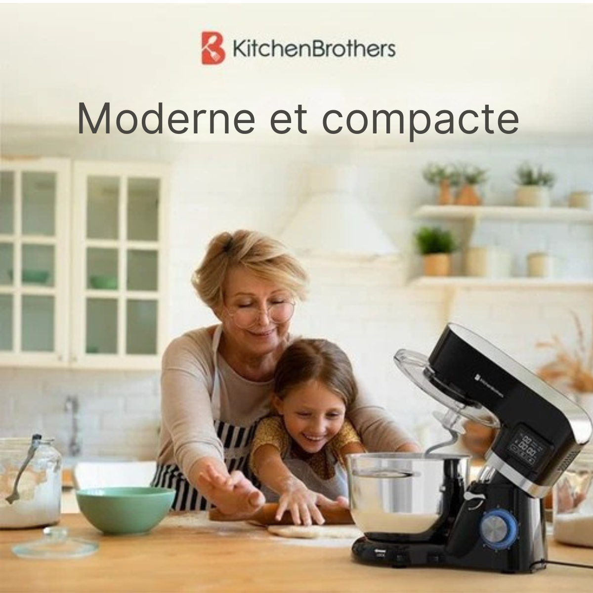 Robot de cuisine - KitchenBrothers  - Affichage et minuterie - 6L - 1400W - Noir