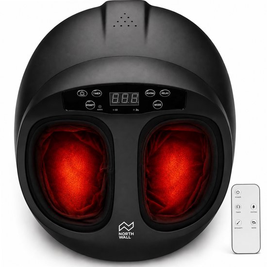 Appareil de massage des pieds Northwall - Massage des pieds Shiatsu avec compression d'air et chaleur infrarouge - Pour une meilleure circulation sanguine, la détente et la récupération - Télécommande incluse