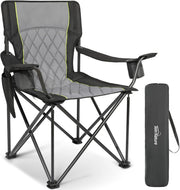 Chaise de camping pliable Join Nature - Noire - 56 x 94 x 97 cm - Capacité de charge maximale : 227 kg