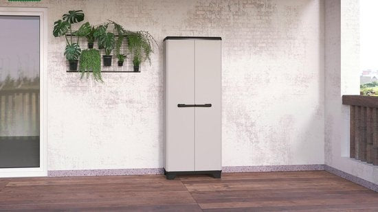 Keter Planet High Cupboard Multipurpose - 3 étagères - 68x39x173cm - Gris/Noir - Plastique recyclé