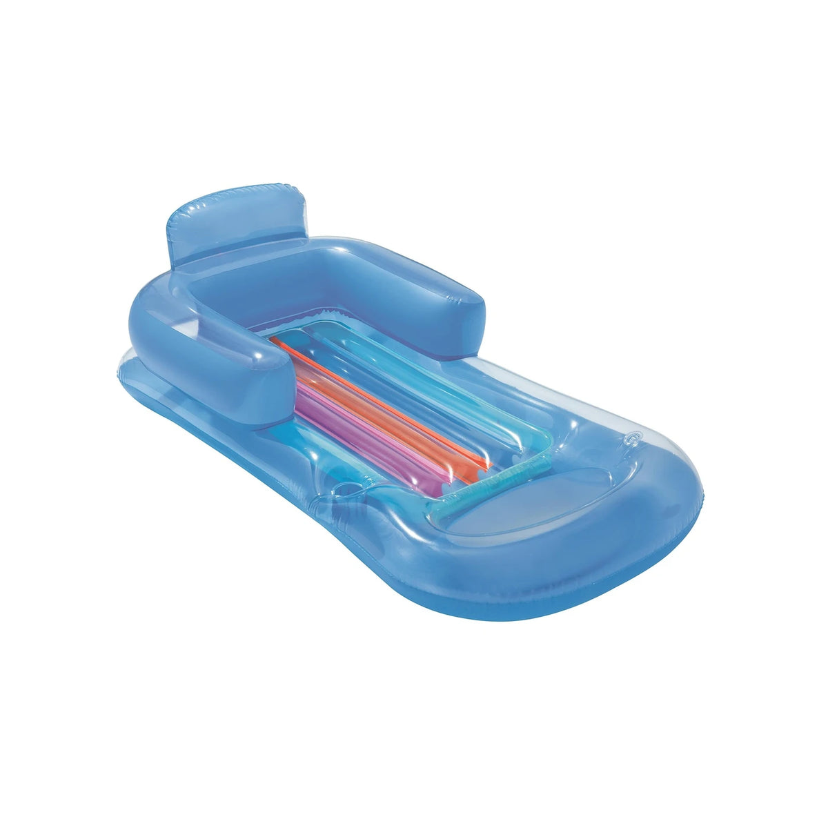 Chaise longue gonflable Bestway Summer Colors pour piscine - 150 x 77 cm - Avec dossier et porte-gobelet - Vert-bleu