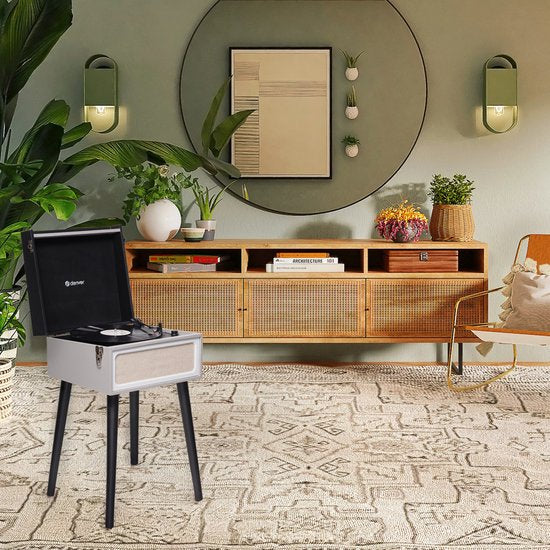 Denver Record Player Bluetooth - Haut-parleurs intégrés - Radio FM - Auto-stop - Retro - VPR250