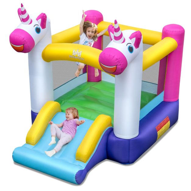 Château gonflable Coast Multicolore - Château gonflable 2-en-1 avec toboggan et partie sautante - 260 x 195 x 219 cm