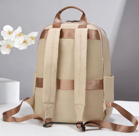 Sac à dos pour femme, sacoche pour ordinateur portable 14 pouces - 15 L - 39 x 24 x 12 cm - Kaki