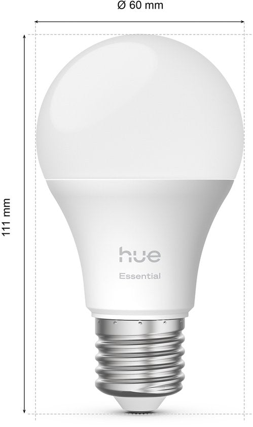 Ampoule LED Philips Hue Essential - culot E27 - lot de 3 ampoules - lumière blanche et colorée réglable - forme standard - éclairage connecté