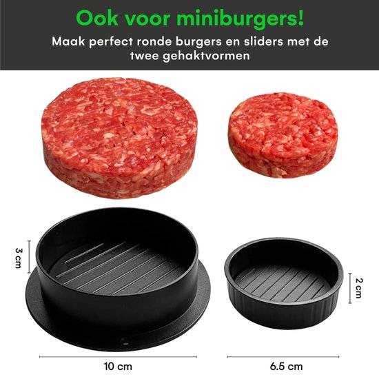 TTD® Presse à hamburger et appareil à hamburger - Smash Burger - Rainures de gril - Accessoires pour barbecue - Presse à hamburger - Accessoires pour barbecue - Presse à hamburger - Convient également aux mini-burgers et aux burgers farcis - Lavable au la
