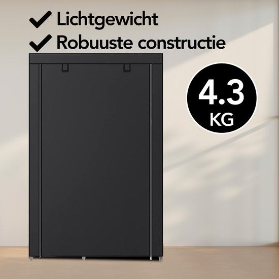 Brixy Shoe Rack XXL - Armoire à chaussures à 9 niveaux - Jusqu'à 54 paires de chaussures - 160x100x28cm - Noir
