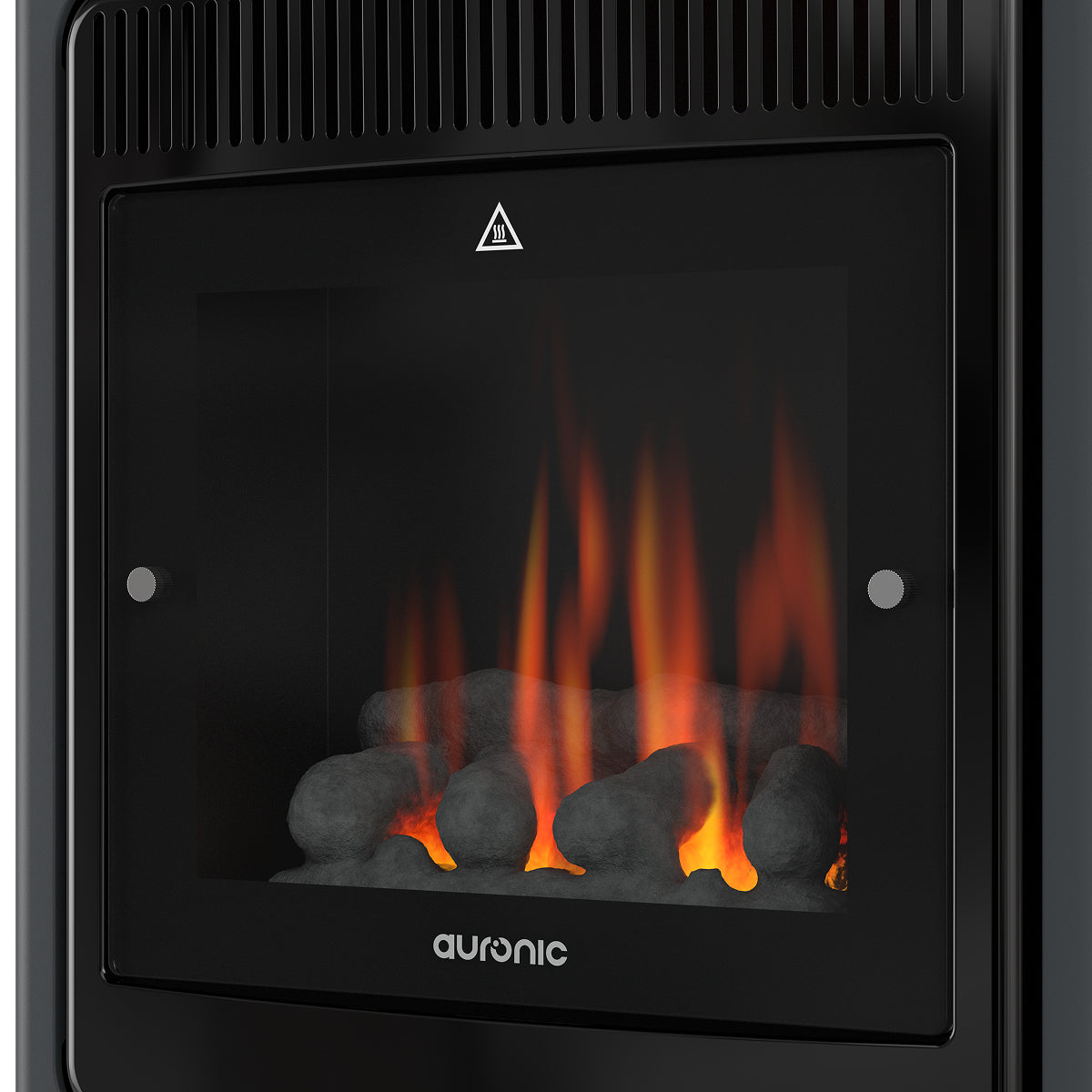 Chauffage à gaz portable Auronic – 3 400 W – Effet flamme – 2 réglages de chaleur – Jusqu'à 50 m²