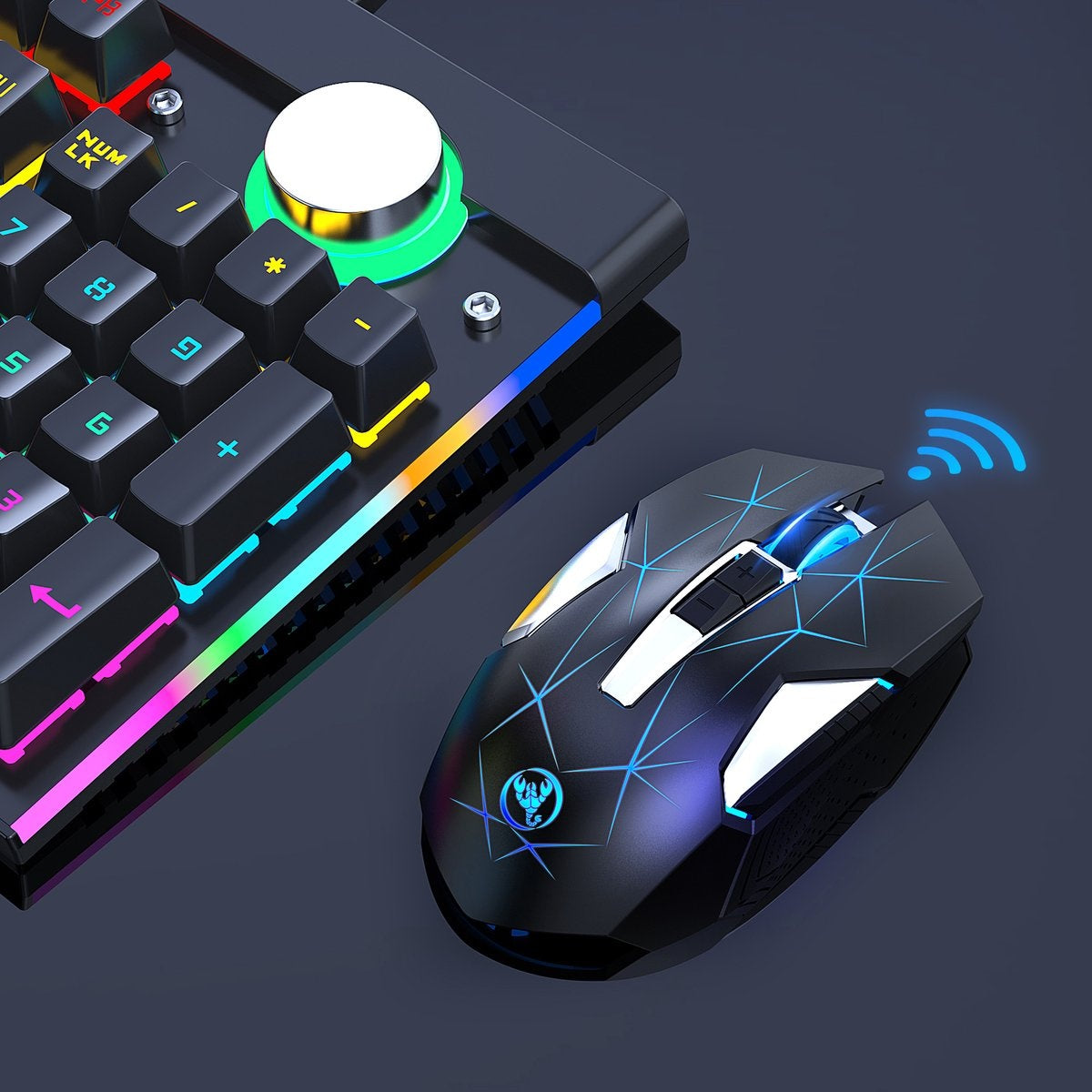 HXSJ T300 2.4G Draadloze Gaming Muis - Computermuizen - Ultra licht - Compact Voor Onderweg - RGB Verlichting - Zwart