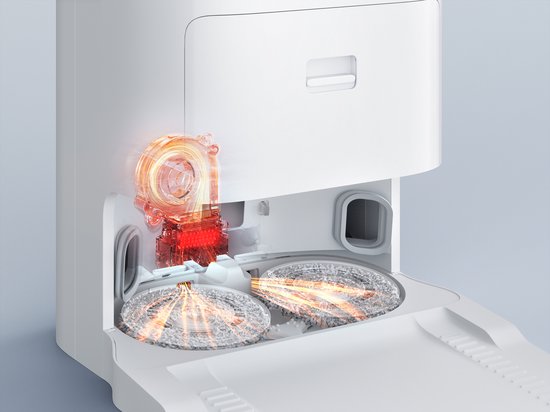 Aspirateur robot Xiaomi X10+ EU - Double serpillière rotative - Compatible avec l'eau - Détection LiDAR fonctionnant également de nuit - Caméra 3D ToF et RGB avancée - La station de recharge nettoie et sèche le robot