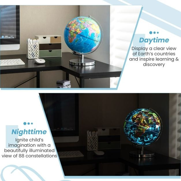 Coast Illuminated globe - Globe lumineux avec constellations - 23 cm - Bleu