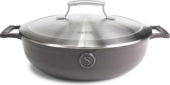 Cocotte en fonte - Saveur Selects - Ø30 cm - Sans PFAS - Compatible induction, gaz, électrique, céramique - Gris