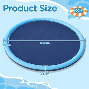 Tapis d'arrosage pour chiens Yaheetech 170 cm – pliable, antidérapant, bleu