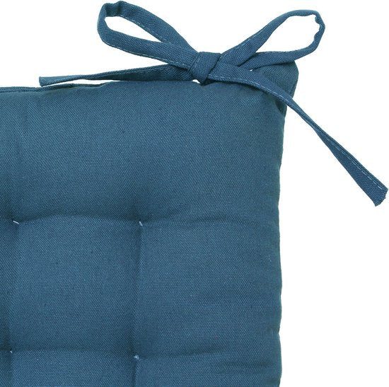 Coussin de jardin Atmosphera - bleu indigo - coton - 36 x 36 x 4 cm - coussin d'assise