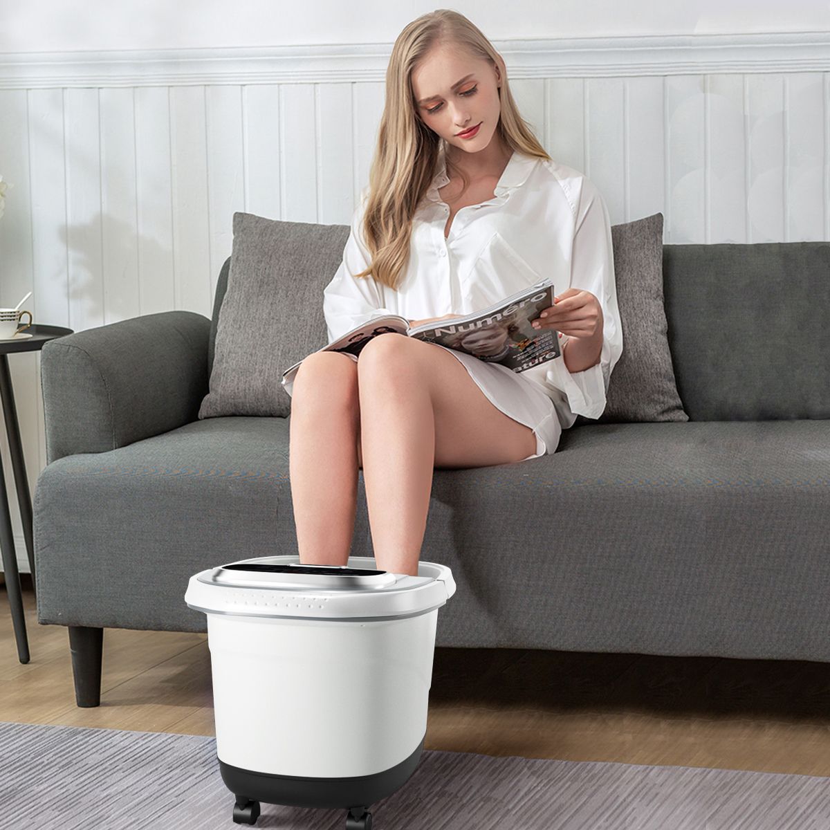 Bain de pieds Coast avec fonction massage - rouleaux de massage motorisés - fonction douche réglable - bleu