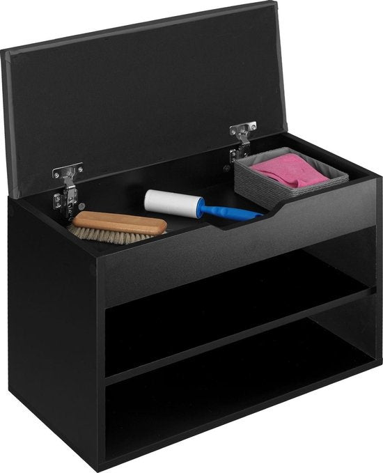 Tectake - Banc de chaussures Jasmina noir SKU : 403615