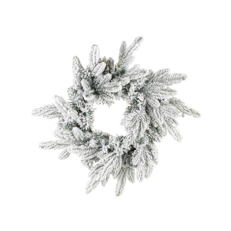 Bizzotto Couronne de neige boho Harvard D60 cm - tons naturels avec effet de neige