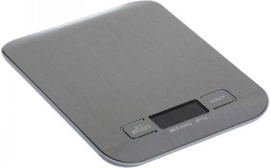 Balance de cuisine numérique 5Five - noire - acier inoxydable - 17 x 13 x 2 cm - électrique