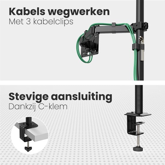 Auronic Monitor Arm - 1 écran - 13 à 32 pouces - réglable - support de moniteur - acier - noir