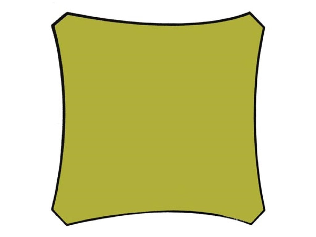 Perel Schaduwdoek, waterafstotend, 5 x 5 m, 160 g/m², polyester, vierkant, limoengroen