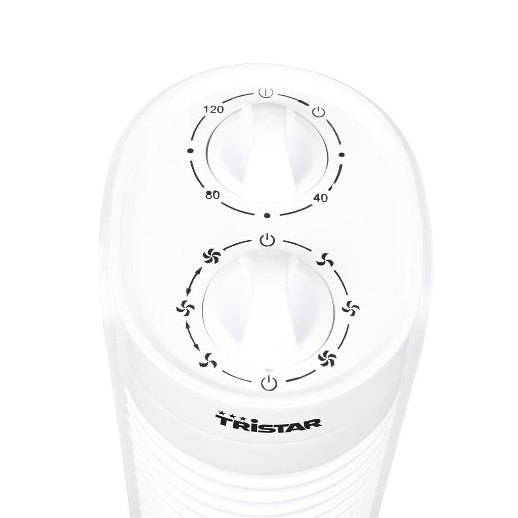 Ventilateur colonne Tristar PD-4973E - 3 vitesses et minuterie - 22 x 22 x 73 cm - Blanc
