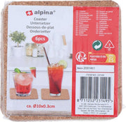 Alpina, sous-verres en liège, lot de 6, Ø 10 cm