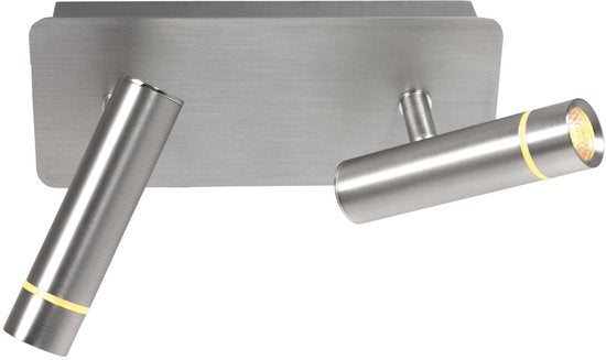 Applique murale Volari 4713ST en acier, à 2 lumières, avec têtes orientables et inclinables - Steinhauer