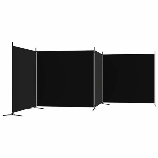 vidaXL - Paravent - avec - 4 - panneaux - 698 x 180 - cm - tissu - noir
