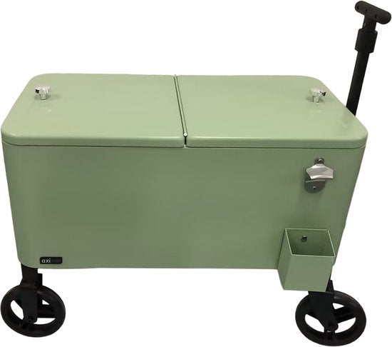 Chariot-glacière AXI Cooler Go vert - Chariot - Glacière à roulettes - Capacité de 76 L - Glacière avec robinet de vidange