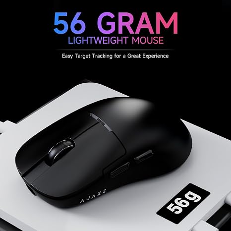 DAIDAI  AJAZZ AJ159P Souris de jeu sans fil avec station de recharge RGB – PAW3395 – 26 000 DPI – 56 g