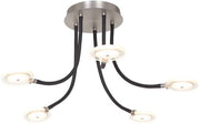 Plafonnier Turound 3375ST – lampe design en acier avec verre, LED, intensité réglable, 91,5 cm, Steinhauer