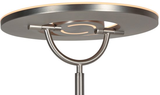 Lampadaire couleur acier 4386ST - Soleil 2 avec bras orientable et inclinable, hauteur 185 cm, acier moderne, 6 500 lumens, Steinhauer Exclusive