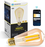 Aigostar 10YIE - ST64 - Éclairage intelligent - Ampoule E27 - Ø 6,4 cm - Contrôle via application - Intensité réglable - Ampoule intelligente - 6 W