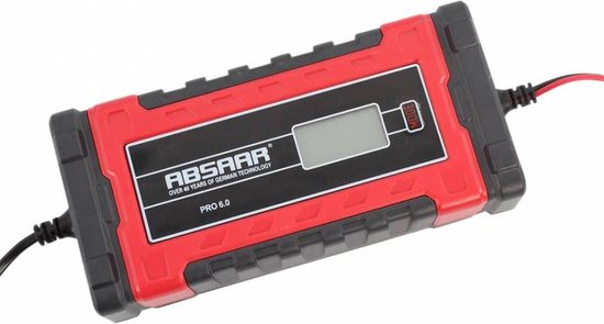 Chargeur de batterie Absaar Pro 6.0 (12/24 V - 6 A) 0-120/180 Ah Rouge/noir