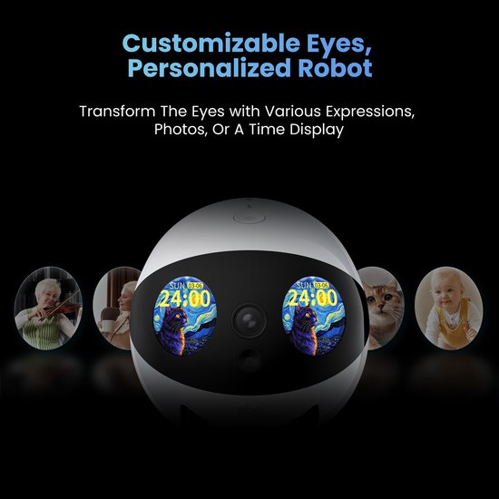 Enabot Air 2 Plus - Robot d'accompagnement intelligent - Caméra 3K HD - Double communication - Gris