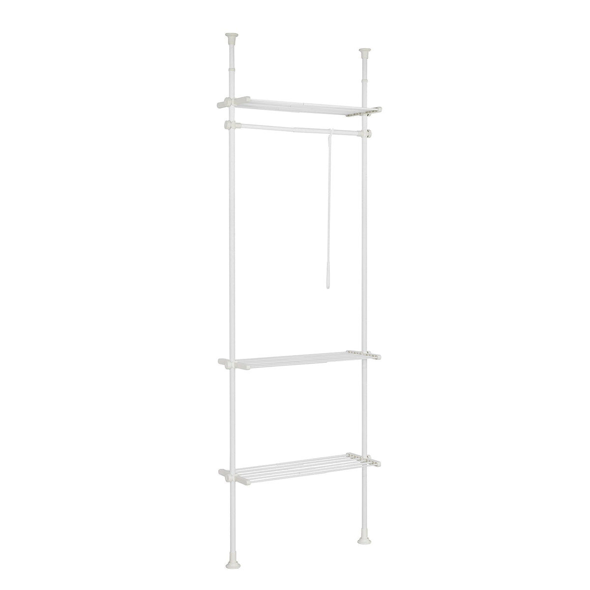 SoBuy Porte-vêtements - avec étagères de rangement - 80 x 27 x 300 cm - Blanc