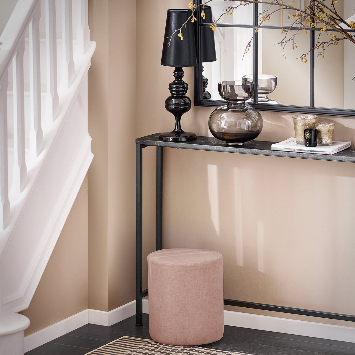 SoBuy FSB19-XL-SCH Table console noire avec plateau en MDF et structure en fer - 120 x 20 x 80 cm