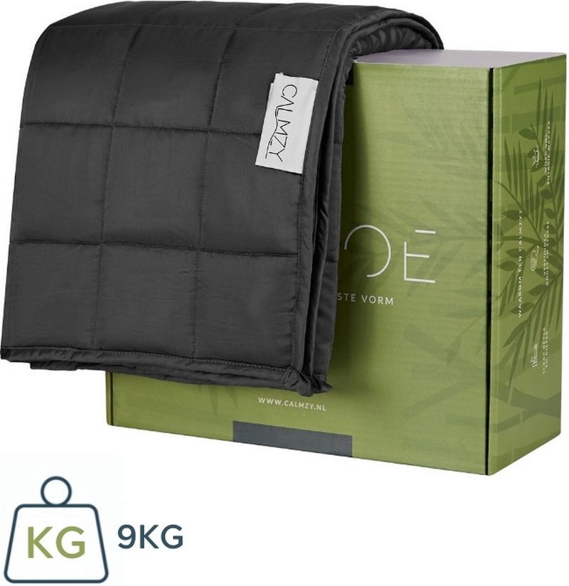 Couverture lestée Calmzy Bamboo - 9kg - 150x200cm - Gris foncé