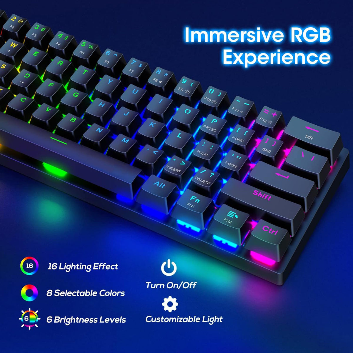 Clavier mécanique ET avec souris - 60 % - QWERTY US
