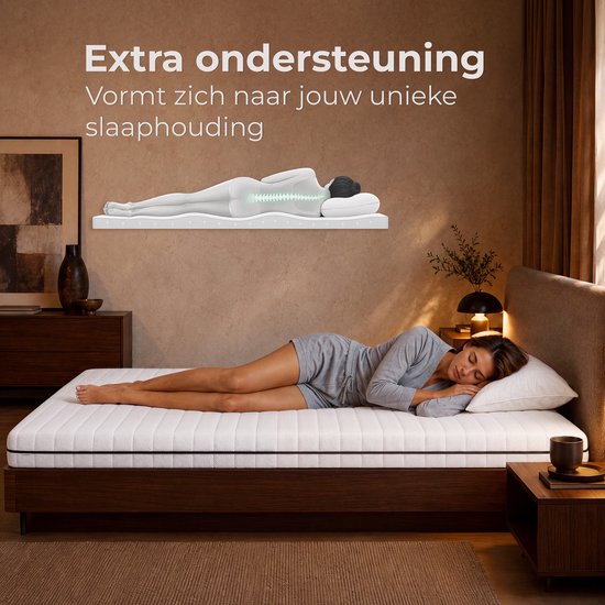 Matelas CozySense Basic 90 x 200 cm – Simple – Mousse PU CertiPUR-US – Housse amovible OEKO-TEX – Épaisseur : 13 cm – Fermeté moyenne