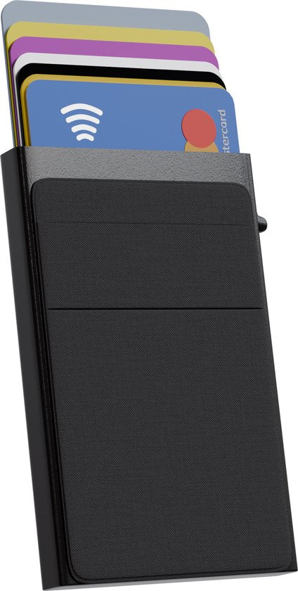 Nuvance - Porte-cartes extensible - Protection RFID - Porte-cartes pour hommes et femmes - Porte-cartes - Porte-cartes de crédit - Noir