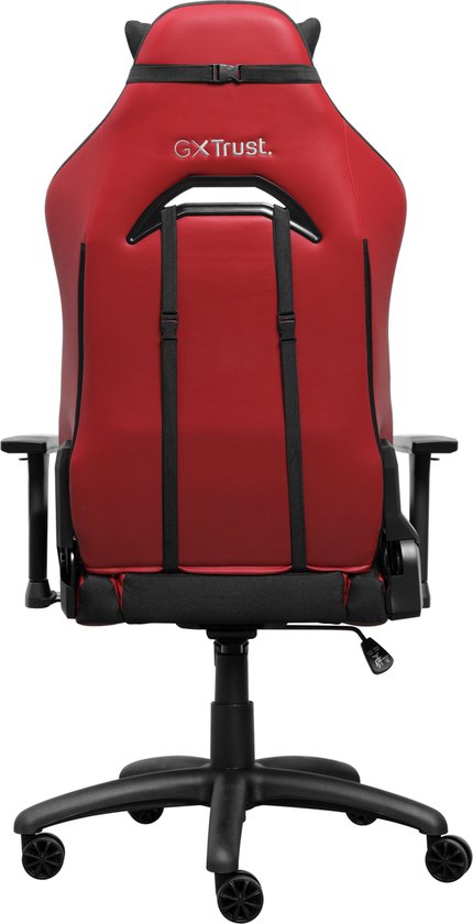 Trust GXT 714R Ruya - Fauteuil gaming ergonomique - Accoudoirs 3D - Tissu respirant et cuir PU - Jusqu'à 150 kg - Rouge