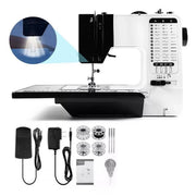 Mini-machine à coudre pour usage domestique - 7,2 W - Blanc/Noir - Avec pédale et table d'extension
