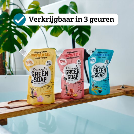 Recharge de gel douche Marcel's Green Soap - Mimosa et cassis - 6 x 500 ml