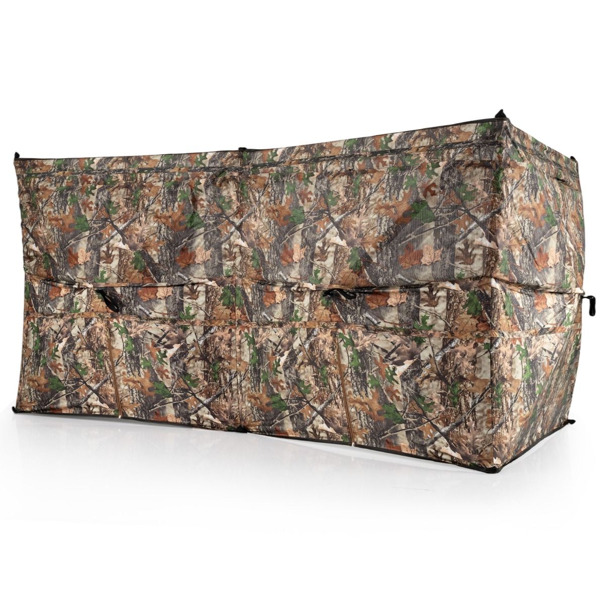 Abri de chasse Coast - Vue panoramique à 360° - Porte pour chien - Camouflage 240 x 120 x 120 cm