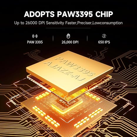 DAIDAI  AJAZZ AJ159P Souris de jeu sans fil avec station de recharge RGB – PAW3395 – 26 000 DPI – 56 g