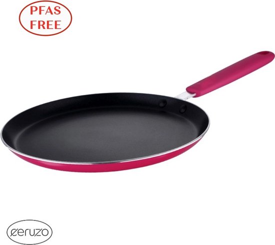 Ceruzo Poêle à crêpes sans PFAS - 24 cm - Jazzy Pink - Céramique Revêtement antiadhésif - Induction