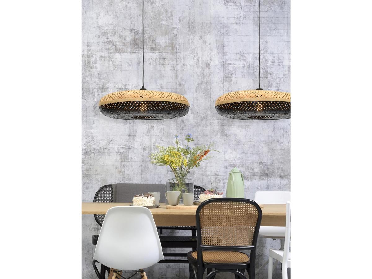 Suspension Good&Mojo Palawan - Bambou et noir - Ø 60 cm x 15 cm